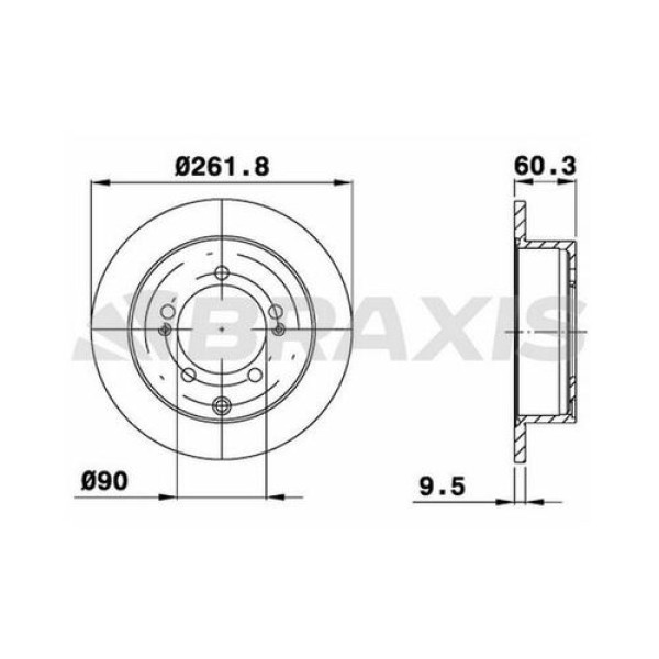 BRAXIS AE0632 ARKA FREN DISK AYNASI MITSUBISHI PAJERO SHOGUN 