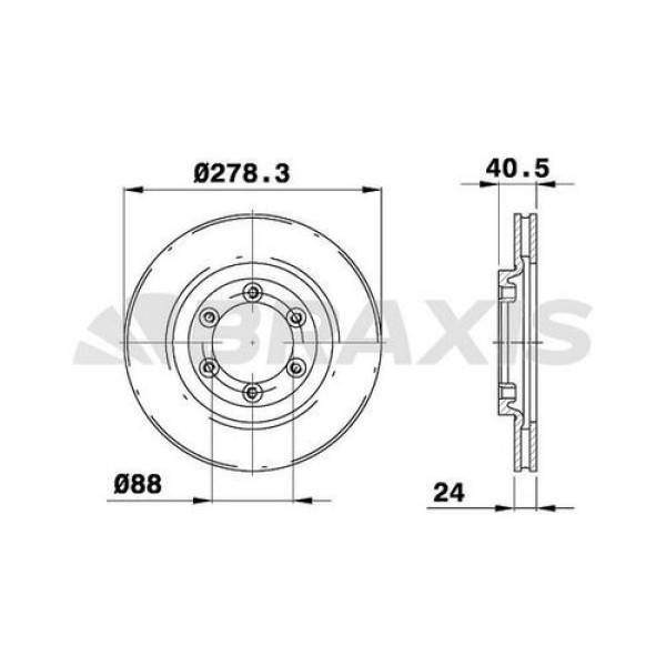 BRAXIS AE0638 Fren Diski Ön Ssangyong Musso Rexton 2.9Td