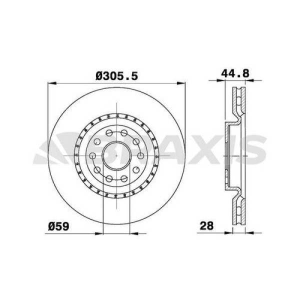 BRAXIS AE0659 Fren Diski Ön Lancia Thesıs 2.0İ 2.4Jtd 