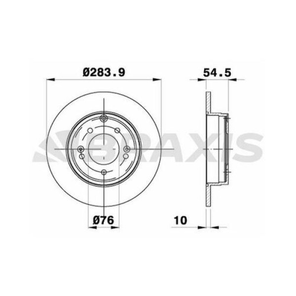 BRAXIS AE0675 Fren Diski Arka Sonata V 2.0 Vvtı 2.0 CRDI 2.4 3.3 05- Sonata VI 2.4 09-