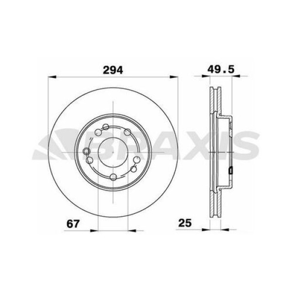 BRAXIS AE0689 Fren Diski Ön Havalı W124 400E E280 E300 E320 E320 Coupe E300Td E320 Cabrıo 93-95 