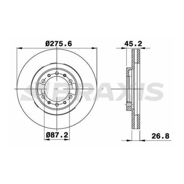 BRAXIS AE0699 Fren Diski Ön Pajero 2 Shogun 2