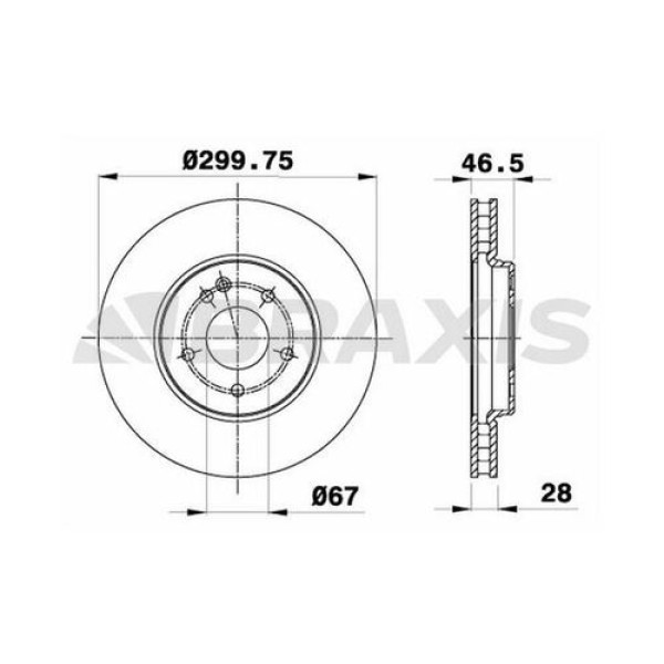 BRAXIS AE0712 Fren Diski Ön W208 Clk W210 E Class W170 Slk 