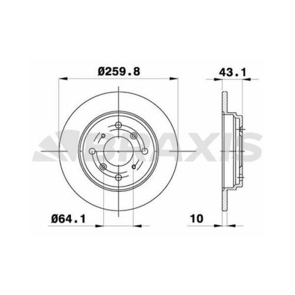 BRAXIS AE0744 Fren Diski Arka Accord Prelude 2.2I 