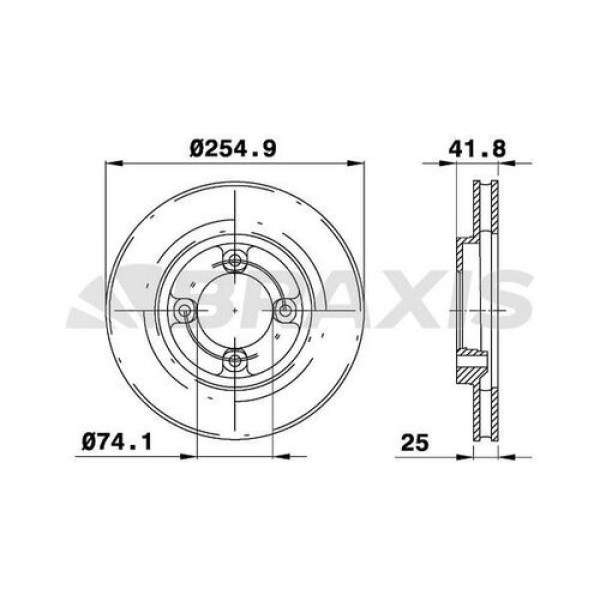 BRAXIS AE0751 Fren Diski Ön Toyota Lıteace 1.5 2.0D 