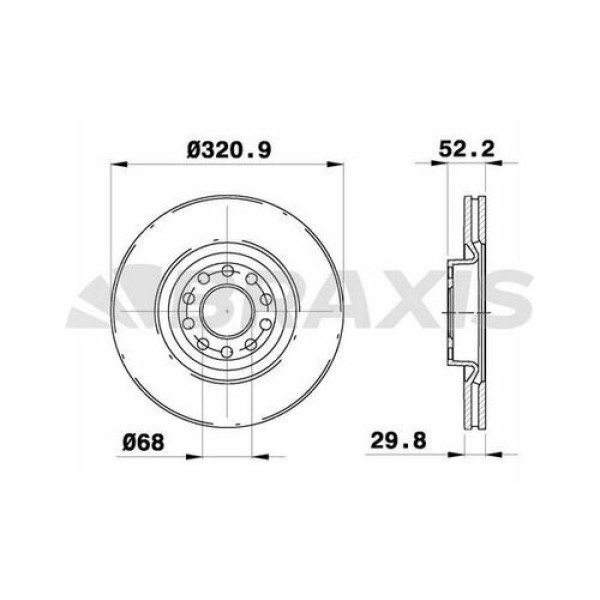 BRAXIS AE0771 Fren Diski Ön Havalı A6 Avant 1.8T 2.4T 2.5TDI 2.7T 2.8 Quatro