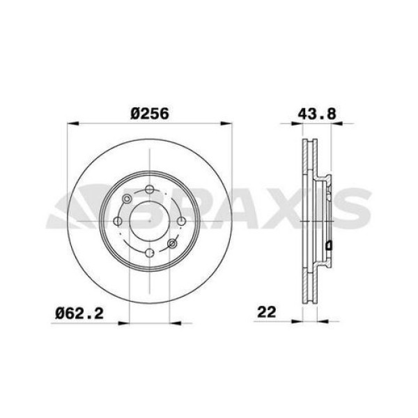 BRAXIS AE0772 Fren Diski Ön Accent Blue 1,4 Benzinli - 1,6 CRDI 2011 - / Rio III 11- Rio III 1.2 -1.