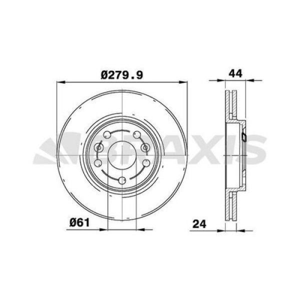 BRAXIS AE0777 Fren Diski Ön Megane II 2.0 DCI 05- Hava Kanallı 