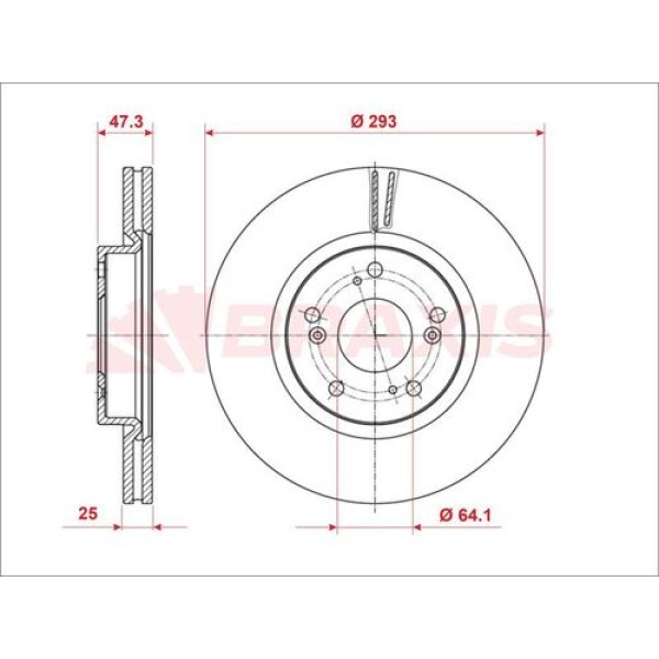 BRAXIS AE0866 Fren Diski Ön Havalı Honda Civic Fk Kasa 2013 - Civic X 2017 - Honda Accord 2,0 - 2,4 
