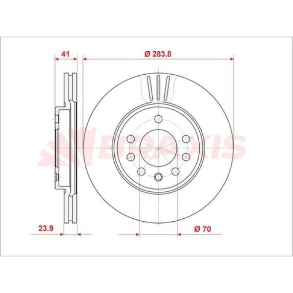 BRAXIS AE0873 Fren Diski Ön Havalı Calıbra A 2.0 Turbo 4×4, 2,5I V6 (1992 07 / 97) Vectra A 2.5 V6 9 
