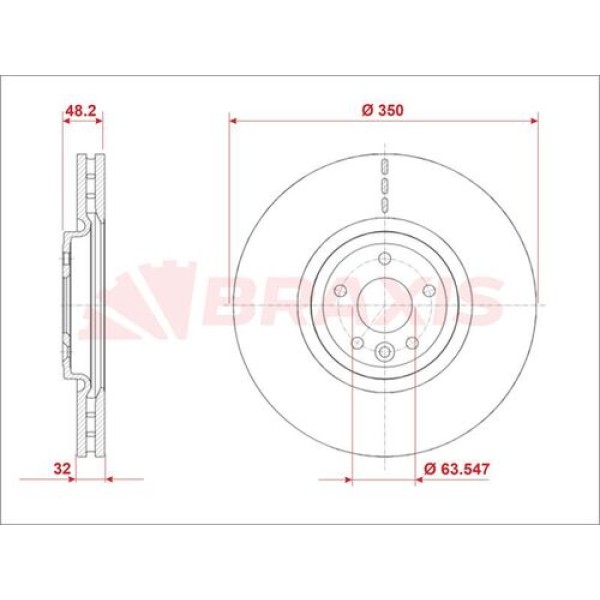 BRAXIS AE0901 Fren Diski Ön F-Pace (X761) Xe (X760) Xf (X260) 15 - 18 