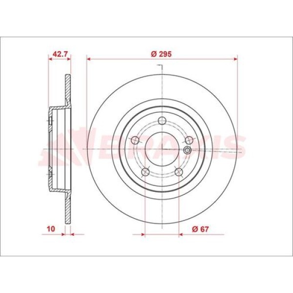 BRAXIS AE0931 Fren Diski Arka X156 13- W176 12-18 W246 13-18 C117 13-18