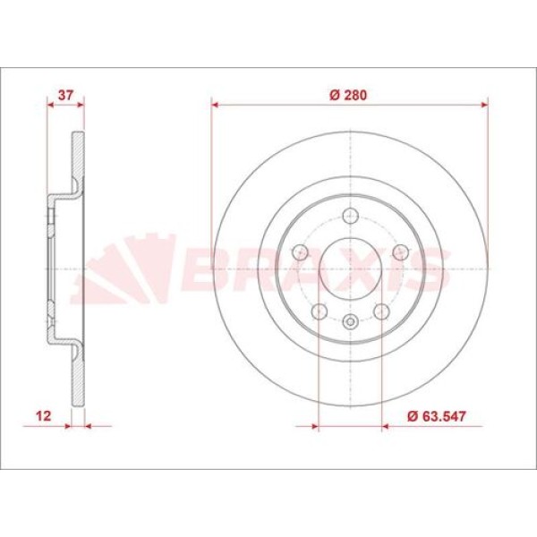 BRAXIS AE0984 ARKA FREN DISKI VOLVO XC40 17 > 280MM 