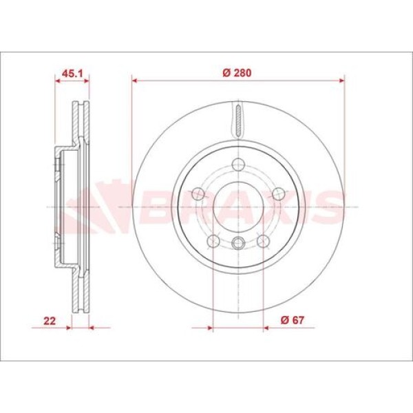 BRAXIS AE1015 FREN DISKI ON BMW F45 MINI F54 F55 F56 F56 