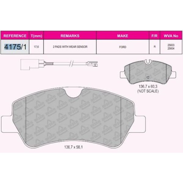 BESER 41751 ARKA BALATA CUSTOM V362-V347-V348 12- 2.2TDCI (ARKA TEK TEKER) AKSESUARLI 