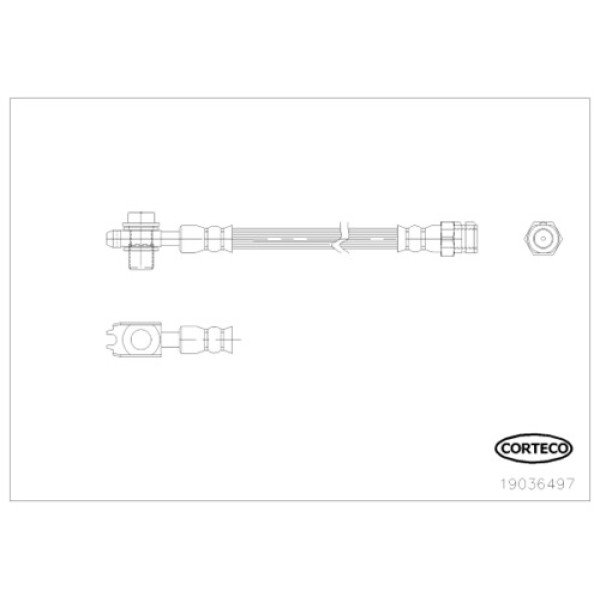 CORTECO 19036497 FREN HORTUMU ARKA 285MM SOL-SAG VW 
