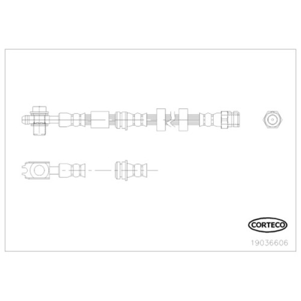 CORTECO 19036606 FREN HORTUMU VW POLO SEAT IBIZA IV 09- 570 MM 