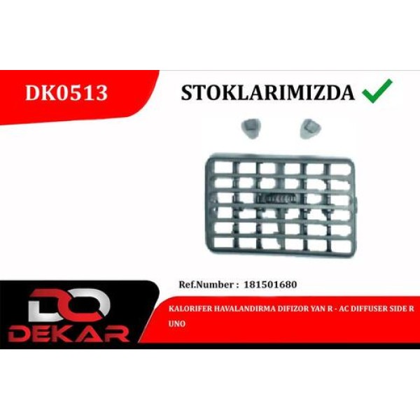 DEKAR 0513 KALORIFER HAVALANDIRMA DIFIZOR YAN R UNO 