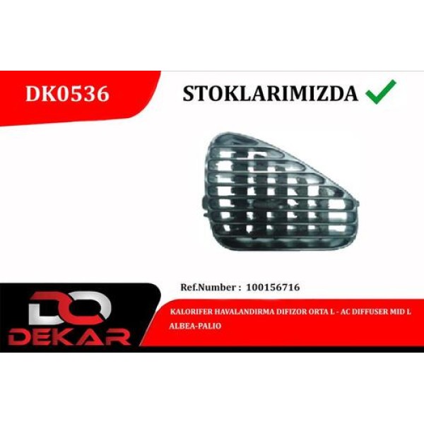 DEKAR 0536 KALORIFER HAVALANDIRMA DIFIZOR ORTA L ALBEA-PALIO 