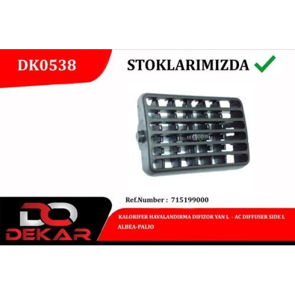 DEKAR 0538 KALORIFER HAVALANDIRMA DIFIZOR YAN L ALBEA-PALIO 