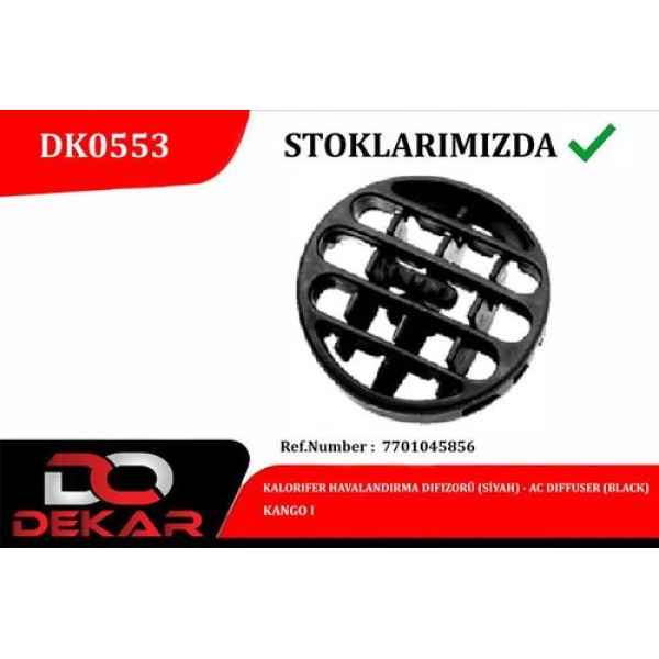 DEKAR 0553 KALORIFER HAVALANDIRMA DIFIZOR SIYAH KANGO I 