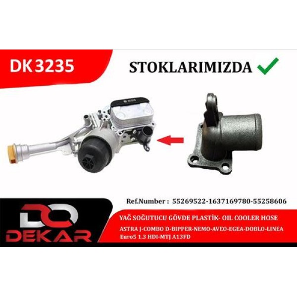 DEKAR 3235 YAG SOGUTUCU GOVDE PLASTIK ASTRA J-COMBO D-BIPPER-NEMO-AVEO-EGEA-DOBLO-LINEA EURO5 1.3 HDI-MTJ A13FD 