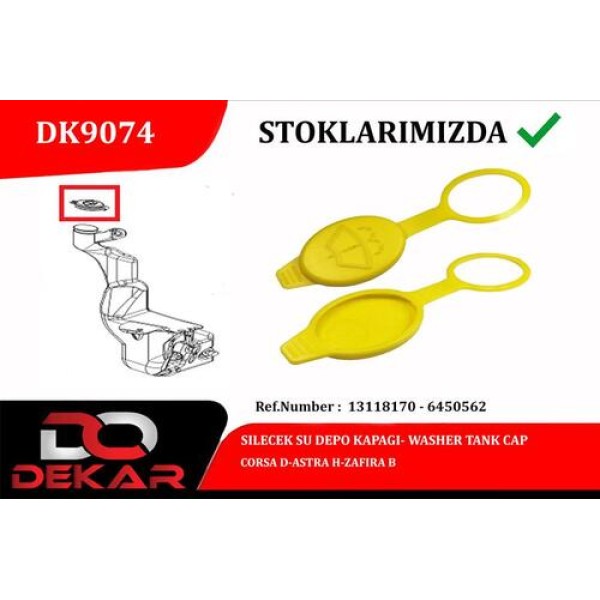 DEKAR 9074 SILECEK SU DEPO KAPAGI CORSA D-ASTRA H-ZAFIRA B 