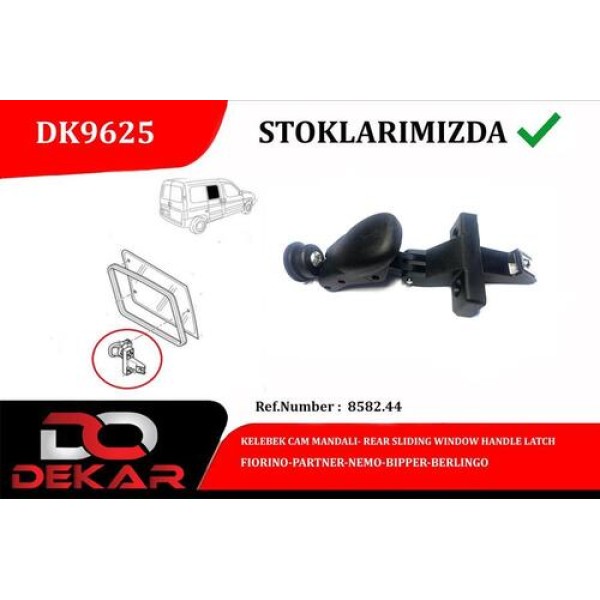 DEKAR 9625 KELEBEK CAM MANDALI ARKA FIORINO-PARTNER-NEMO-BIPPER-BERLINGO 