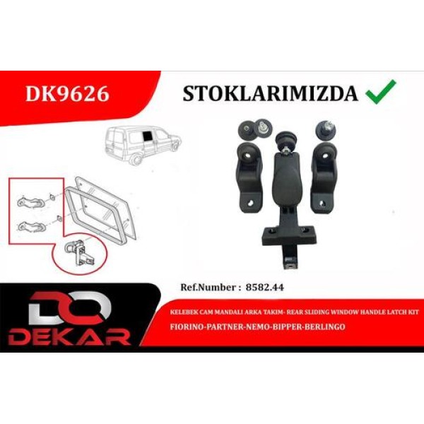 DEKAR 9626 KELEBEK CAM MANDALI ARKA TAKIM FIORINO-PARTNER-NEMO-BIPPER-BERLINGO 