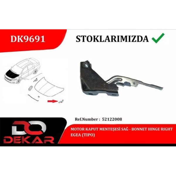 DEKAR 9691 MOTOR KAPUT MENTESE R EGEA 
