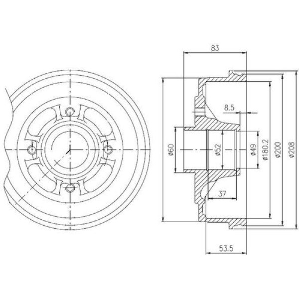 DELPHI BFR272 FREN KAMPANASI VE RULMAN ARKA RENAULT 5. 9. 11. 19. CLIO. CLIO VAN. TWINGO 81 