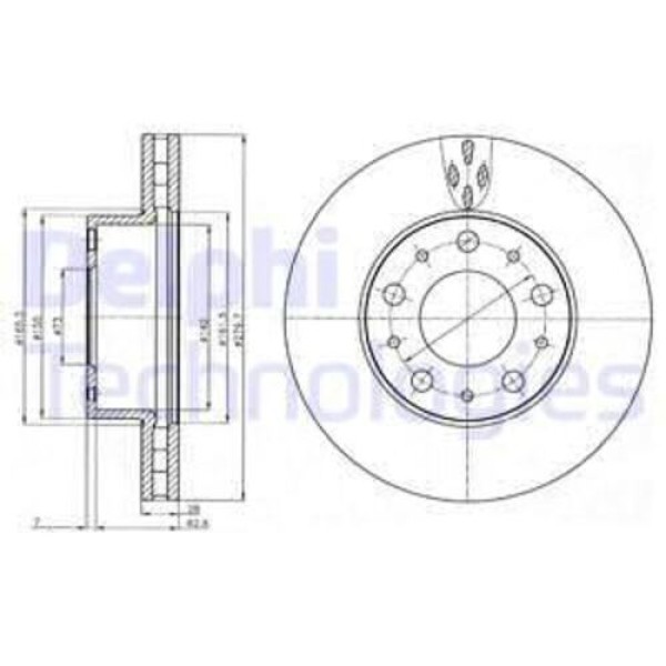 DELPHI BG4059 ON FREN DISK AYNASI BOXER III JUMPER III DUCATO III 14Q (15 JANT) (CAP 280MM KALINLIK 28MM) 