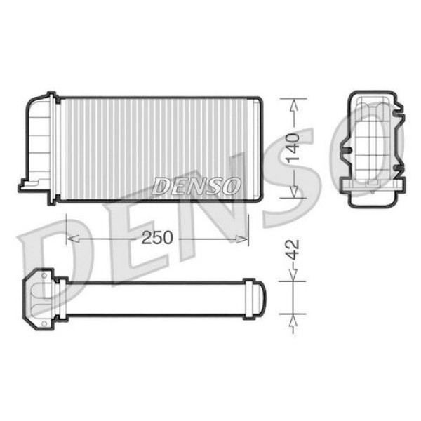 DENSO DRR09001 KALORIFER RADYATORU BRAVO 95-01 BRAVA 95-01 MAREA 96-02 250X140X42 