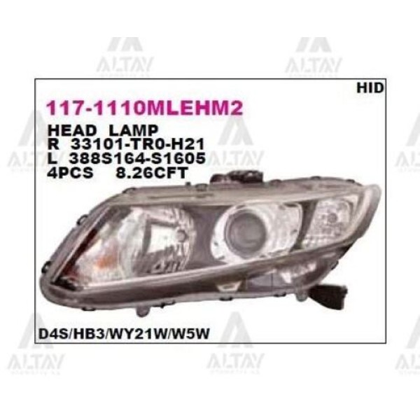 DEPO 1171110LMLEHM2 ON FAR SOL HONDA CIVIC 11-XENONLU 