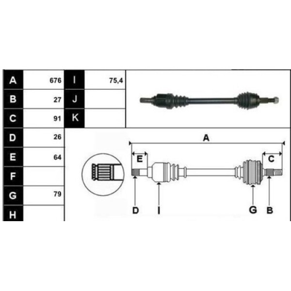 ECOFIX KRL0399ECF ON AKS KOMPLE KANGO III 08- 1.5DCI (675MM) SOL 