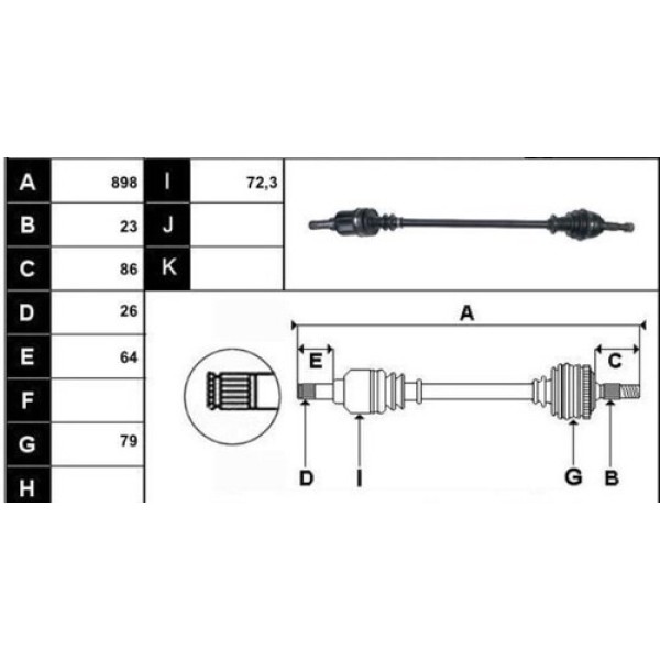ECOFIX KRL0905ECF ON AKS KOMPLE SANDERO STEPWAY 12- 1.5DCI (UZUNLUK 898MM) SAG 