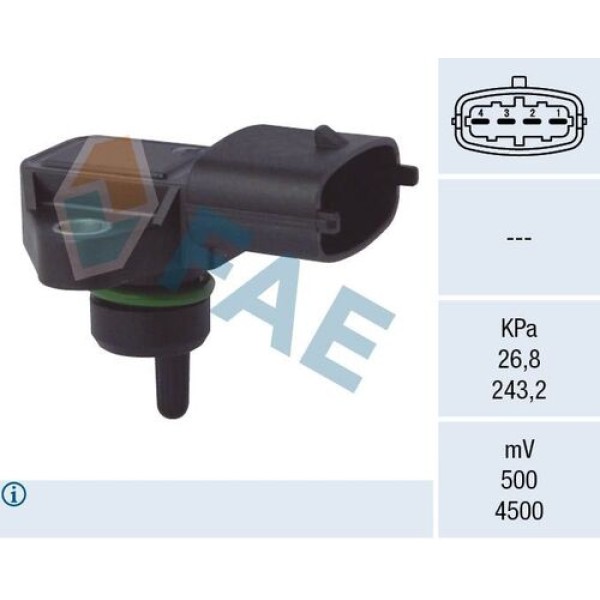 FAE 15124 EMME MANIFOLD SENSORU (MAP SENSORU) STARELIBERO 2000 > STARETCI 2001 > H1 CRDI 2007 > CERATO 1.5 CRDI 2006 > K2500 TCI 2004 > 