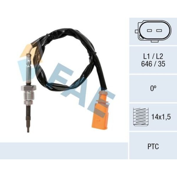 FAE 68076 EGZOZ SICAKLIK SENSORU KURUM FILITRE SONRASI TR 10- 2.0 TDI CAAB 