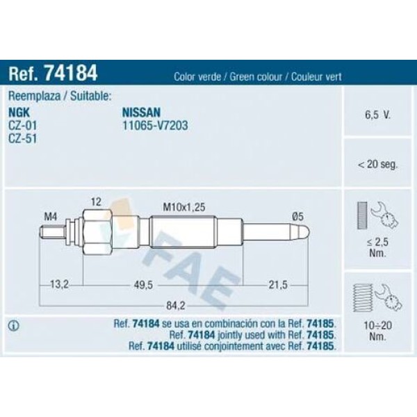 FAE 74184 MANYETIK KAPTOR MASTER II 2.5 2.8 1998> VIVARO A 2001> 