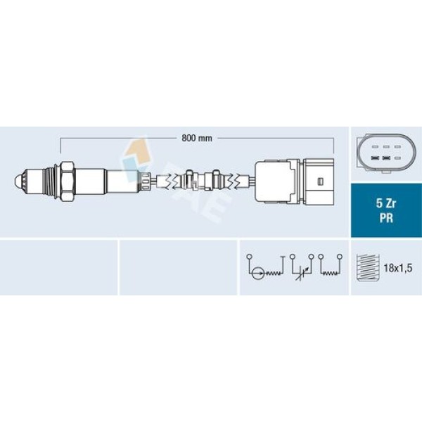 FAE 75039 OKSIJEN SENSORU GOLF IV 1.6 16V 00> LEON 1.6 16V 00> 