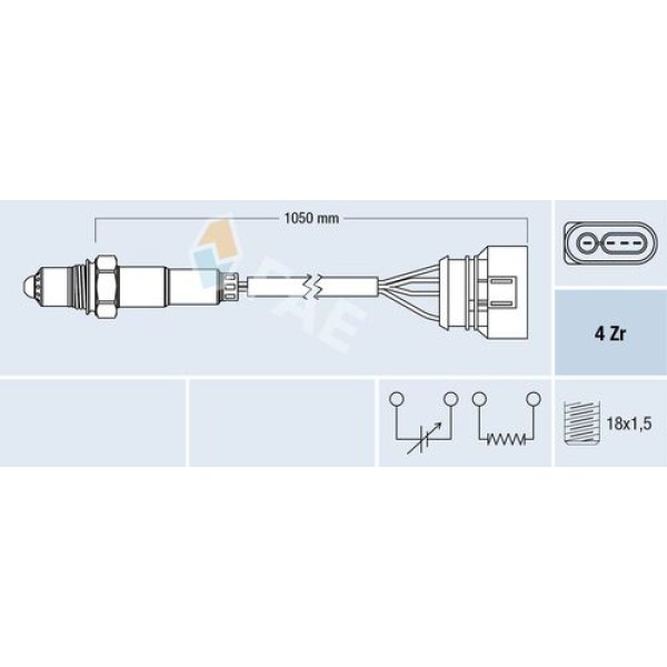 FAE 77134 OKSIJEN SENSORU COROLLA 1.6 88-92 AE92 KASA A4 PASSAT 1.6 1.8T 
