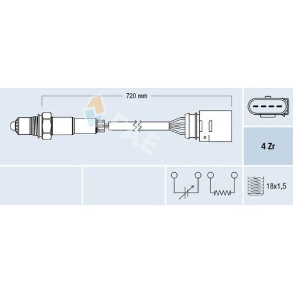 FAE 77139 LAMBDA (OKSIJEN) SENSORU GOLF IV BORA A3 LEON OCTAVIA CADDY POLO IBIZA TOLEDO 1.6 AGU AEH AGN AGZ 
