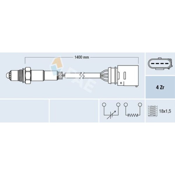 FAE 77149 LAMBDA SENSORU VAG CAD2 PO3 IBIZA2 99> 
