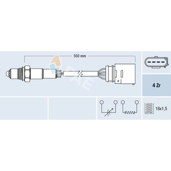 FAE 77150 LAMBDA SENSORU VAG BO1 GO4 LEON 00> 