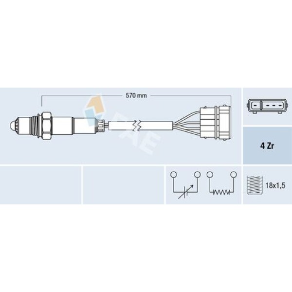 FAE 77239 OKSIJEN SENSORU CADDY 97>01 FELICIA 95>01 PICK UP 96>01 AEE 