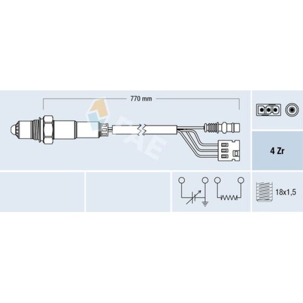FAE 77379 LAMBDA SENSORU MERCEDES BENZ 124 86> 