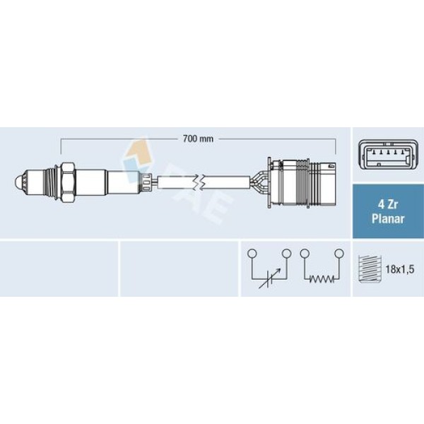 FAE 77760 OKSIJEN SENSORU BMW F20 F21 E82 E88 E90 E93 F34 F22 F87 F30 F80 F31 F32 F82 F10 F11 F12 F13 F01 F02 F03 F04 F07×3 F25×4 F26×5 E69 