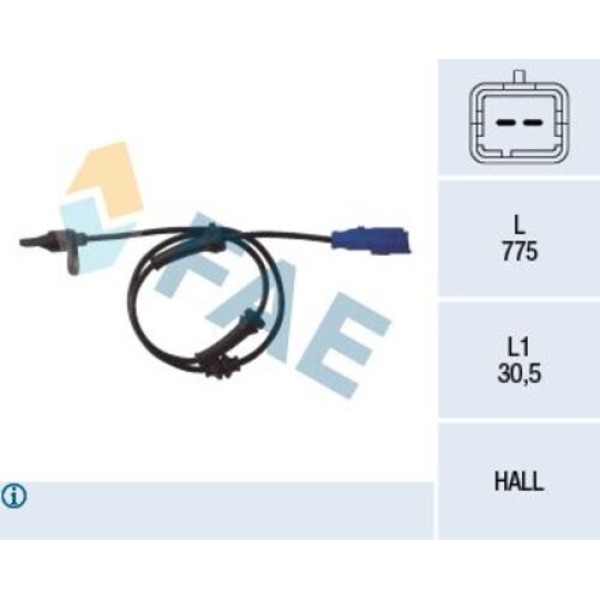 FAE 78013 ABS SENSORU ARKA P1007 C2 C3 C3 II C3 PLURIEL BOY 720MM 