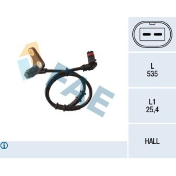 FAE 78136 ABS SENSORU ON SOL MERCEDES BENZ 170 202 208 93> 