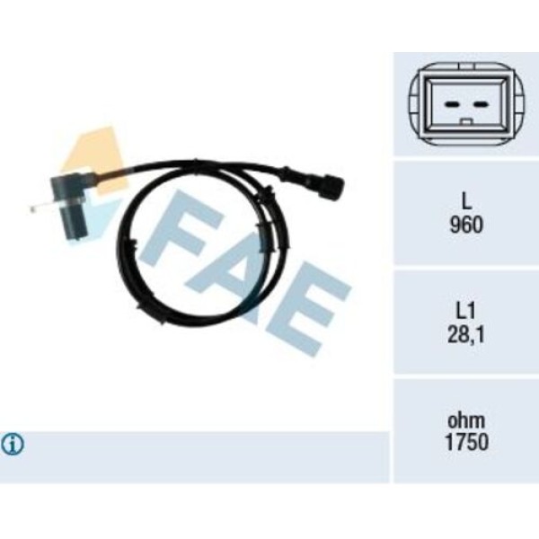 FAE 78350 ON ABS SENSORU VOLVO S40 I (644) 1.6 99>04 V40 (645) 95>03 
